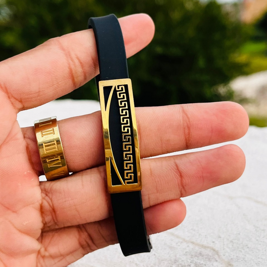 Men Plain Leather Wrist Band